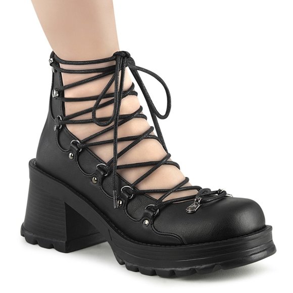 Whimsigoth Platform Lace Up Ankle Shoes Alt Goth - Picture 3 of 6